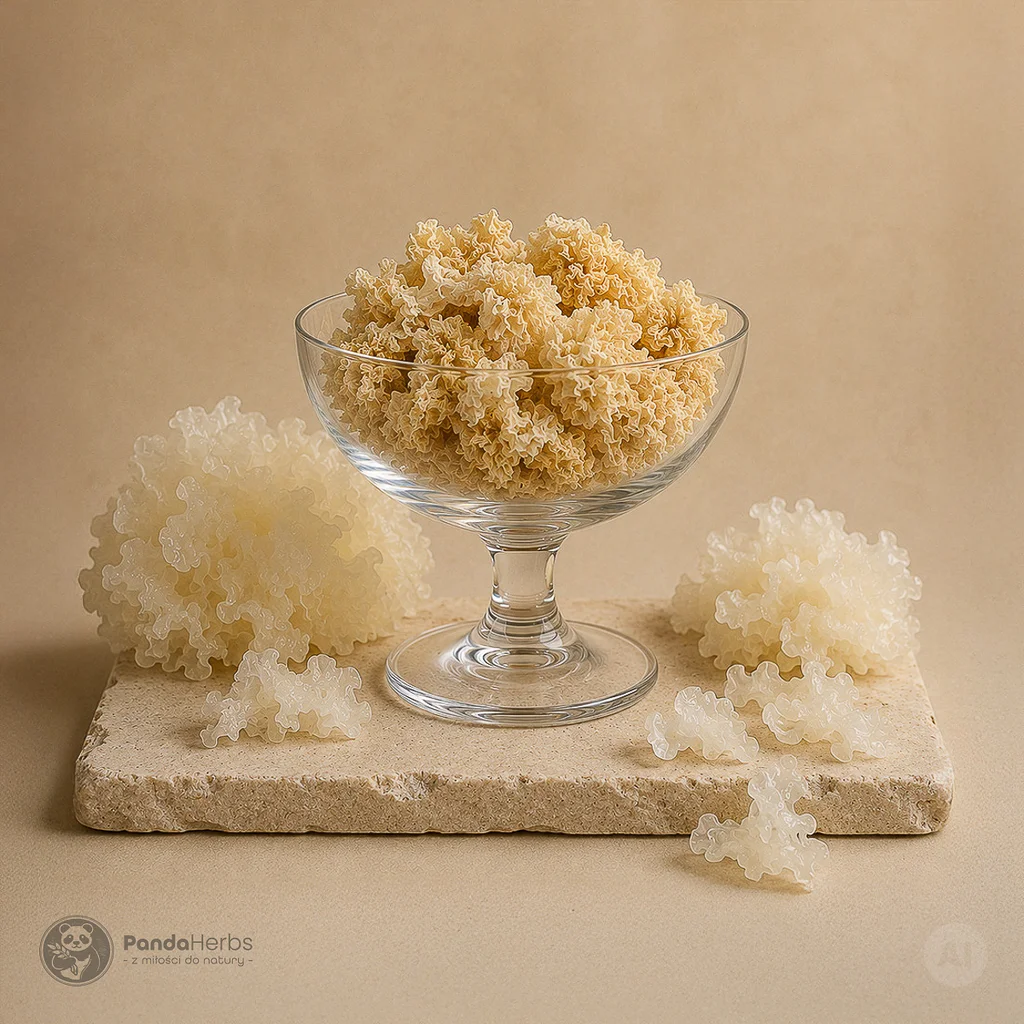 Trzęsak morszczynowaty, grzyb - BAI MU ER - Tremella fuciformis